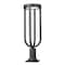 Z-Lite Leland Outdoor Pier Mounted Fixture, 1-Light, 9 In.W x 28.25 In.H, Sand Black/Sand Blast 5005PHB-533PM-BK-LED - alternate 1